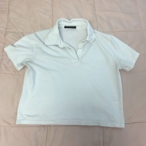 Brandy Melville white collared crop top